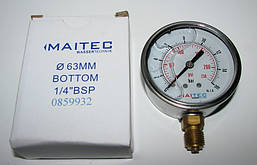 Манометр радіальний гліцериновий MAITEC (1/4") 0 - 16 бар