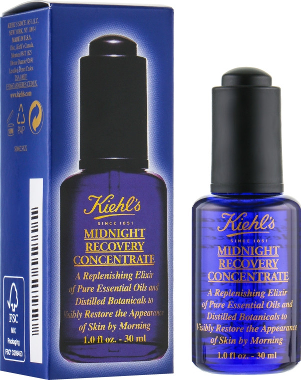 Нічний відновлювальний концентрат для обличчя Kiehl`s Midnight Recovery Concentrate 30 ml