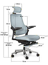 Офісне ортопедичне крісло для комп'ютера з підставкою для ніг | Mealux Y-565, фото 3