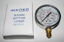Манометр радіальний гліцериновий MAITEC (1/4") 0 - 25 бар