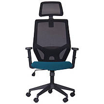 Крісло Lead Black HR сидіння SM 2328/спинка Сітка HY-100 чорна TM AMF, фото 3