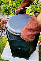 Казан чавунний азіатський з кришкою-сковородою 12 л, фото 3