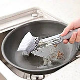 Щітка з дозатором для миття посуду Automatic Decontamination Wok Brush багатофункціональна з насадками, фото 4