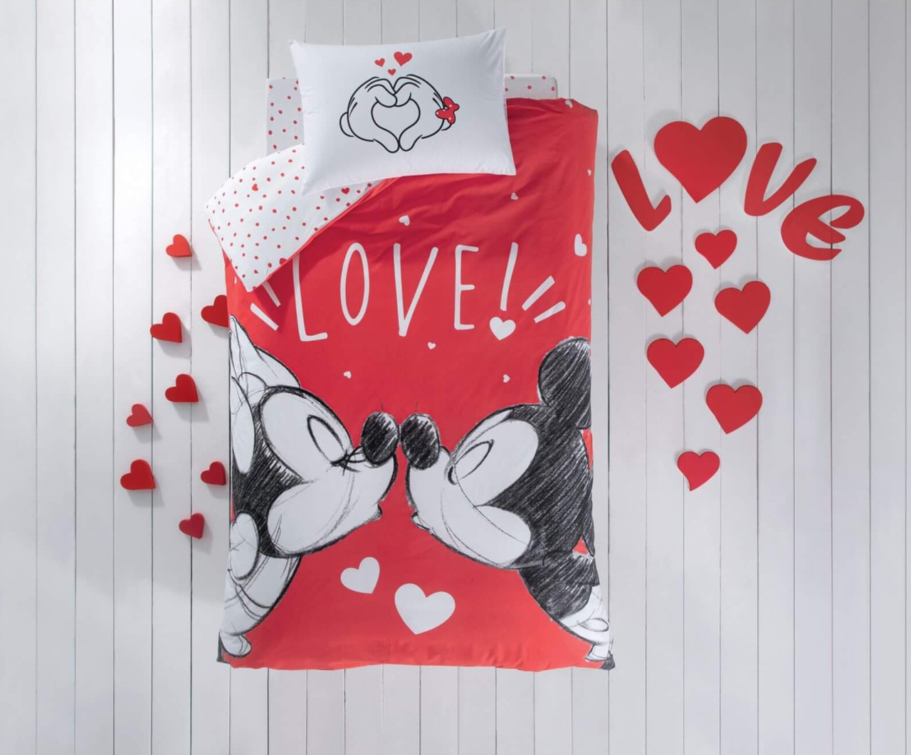 Постільна білизна підліткова Minnie&Mickey Lovely ранфорс Tac