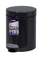 Відро з педаллю металеве  5 л чорне "Sirius"