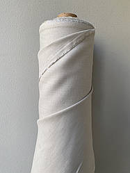 Сіро-бежева сорочково-платтєва 100% лляна пом'якшена тканина, колір 155/394