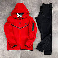 Спортивний костюм Nike Tech Fleece чоловічий червоний кофта та штани весна осінь брендовий найк теч фліс