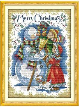 Набір для вишивання за нанесеною на канву схемою "Merry Christmas". AIDA 14CT printed 21*30 см