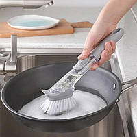 Щетка с дозатором для мытья посуды Automatic Decontamination Wok Brush с насадками многофункционная