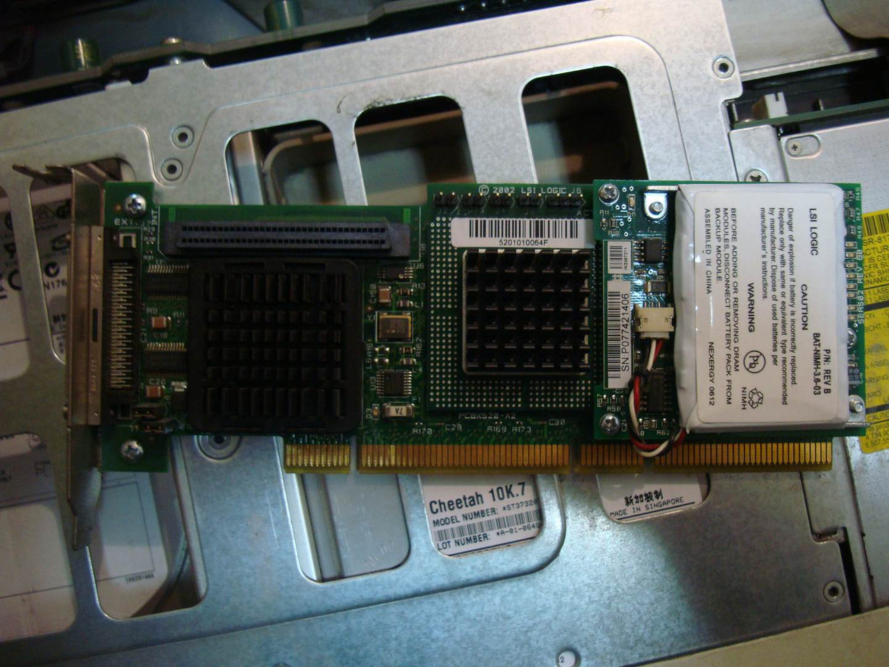 Контролер LSI LOGIC PCBX520-A2 SCSI 320-1 U320 64MB PCI-X з батарейкою, фото 1