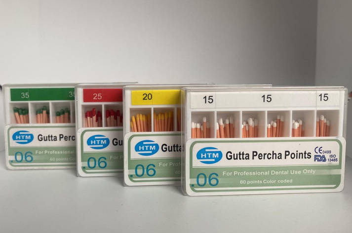 НТМ штифти гуттаперувальні, конус. 06, асортимент N35(60 шт.), фото 1