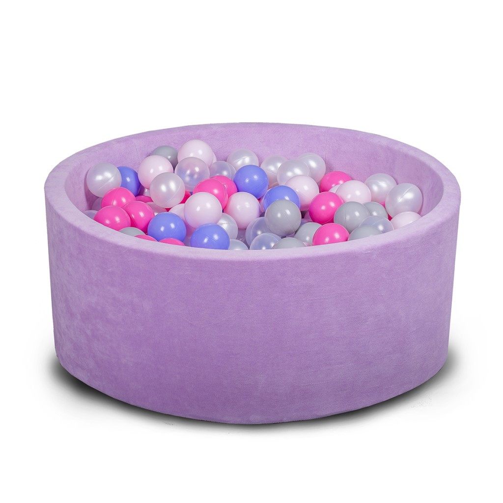 Сухой бассейн 100 см для детей с цветными шариками 50 шт, бассейн манеж, сухой бассейн с шариками фиолетовый - фото 1 - id-p2020585278