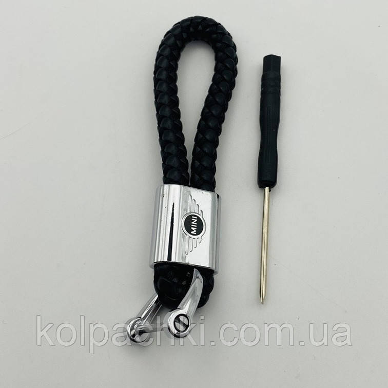 Брелок для ключів шкіряний кіска екошкіра чорний міні Mini