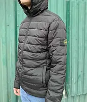 Теплая зимняя куртка Stone Island с капишоном / XS S M L XL