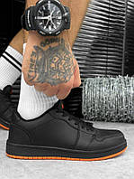 Мужские демисезонные кроссовки Из Пресскожи, dunk black orange