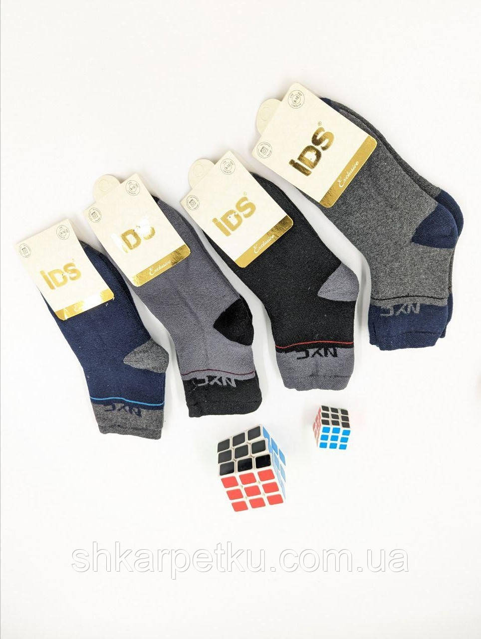 Дитячі шкарпетки IDS зимові махрові для хлопчиків NYC 12 пар/уп мікс кольорів