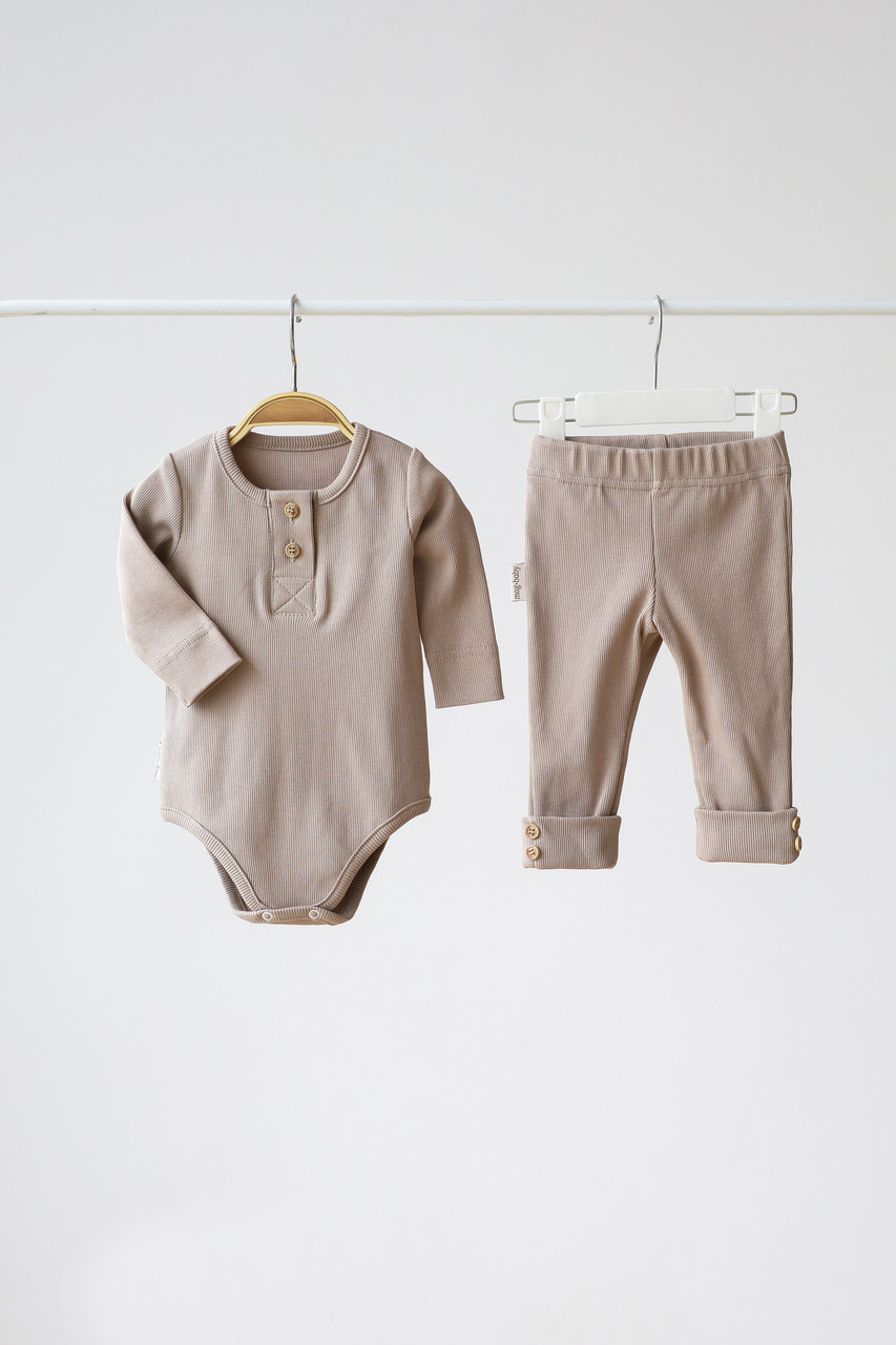 Набір боді з лосинами "Natural", темний таш, фото 1