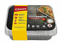 Контейнеры алюминиевые пищевые 430 ml с крышкой Chisto 5 шт