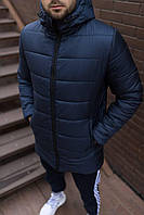 Мужская зимняя удлиненная куртка "Blue" (синтепон 250-й плотности)