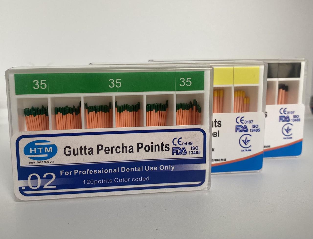 Штифти гуттаперчеві НТМ 02 конус №35 (120шт.)