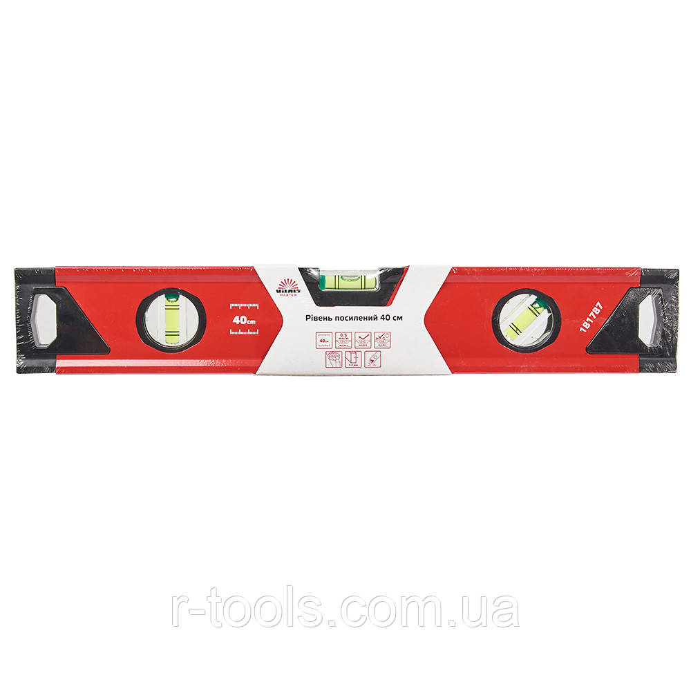 Рівень 40 см 3 капсули алюмінієва рамка 1,2 мм Vitals Master 181787