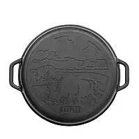 Казан чавунний азіатський з кришкою-сковородою 12 л, фото 10