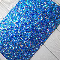 Екошкіра (шкіра) великий блиск — синя 20 на 30 см. - 20 грн