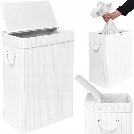 Кошик для білизни Gockowiak 80 л білий бамбук