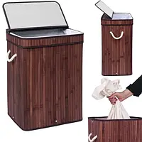 Кошик для білизни Gockowiak 80 л відтінки коричневого та бежевого бамбук