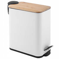 Урна для сміття Yoka Home CH.MOBY-5-WHT 5 л біла бамбук