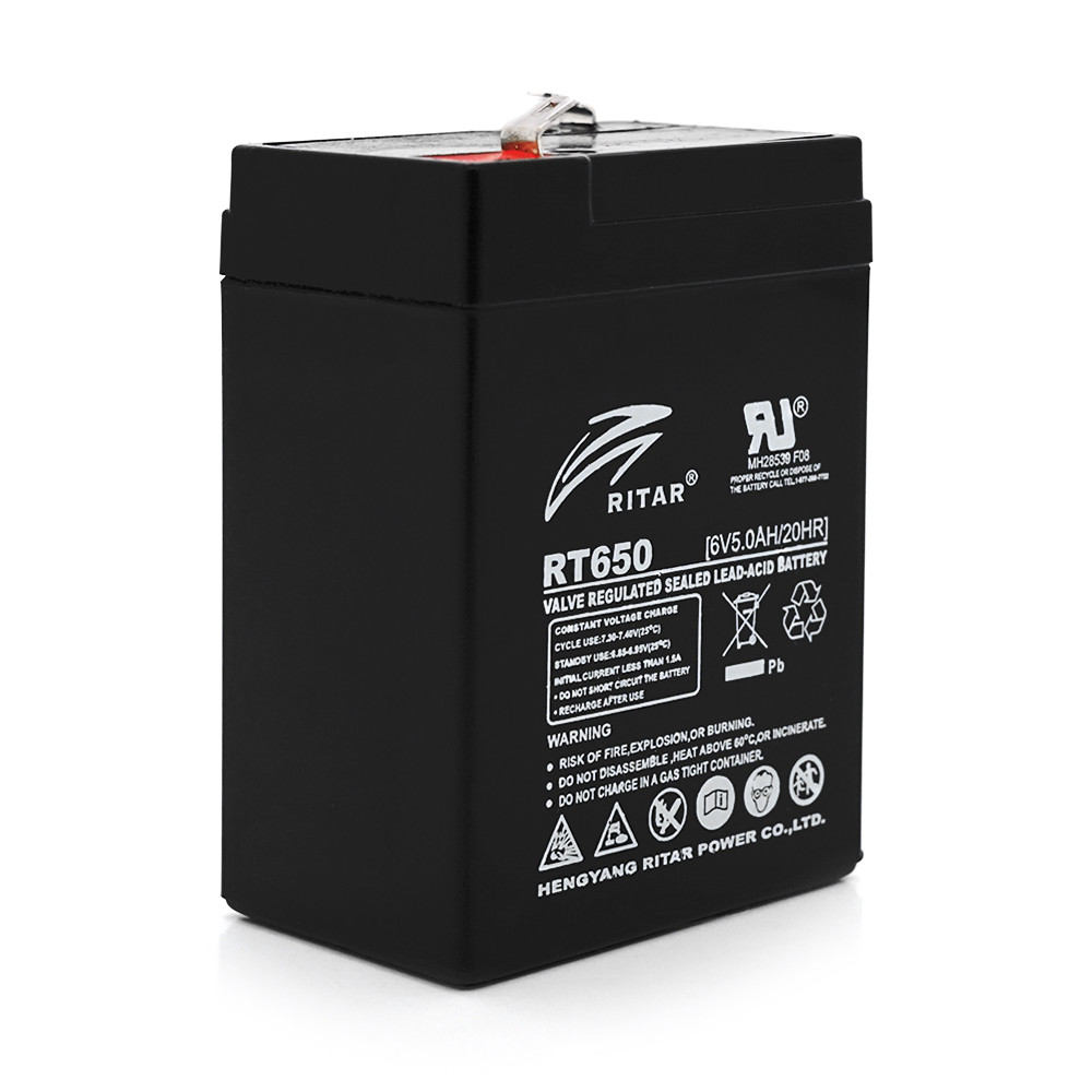 Аккумуляторная батарея AGM RITAR RT650, Black Case, 6V 5Ah ( 70х47х 99 (107) )Q20 - фото 1 - id-p2020634886