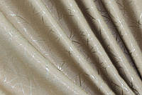 Шторная ткань лён блэкаут рогожка, коллекция "Саванна". Цвет бежевый. Код 982ш