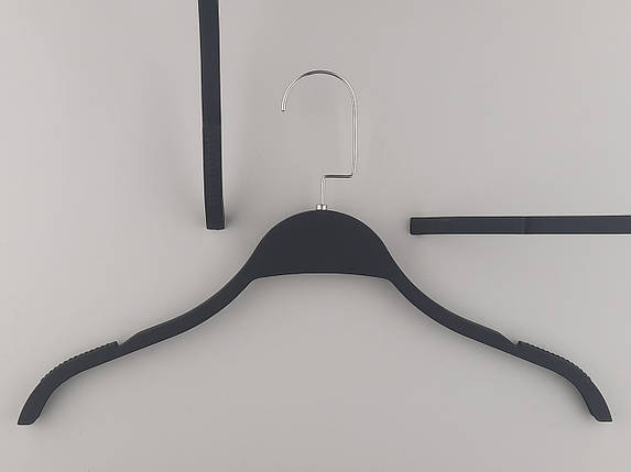 Плічка вішалки тремпеля LT903 матовий Soft-touch чорного кольору, довжина 40,5 см, фото 2
