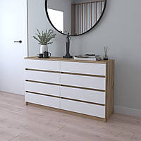 Комод на вісім шухляд "Ольвія" "Дуб Апалачі/Нимфеа Альба"