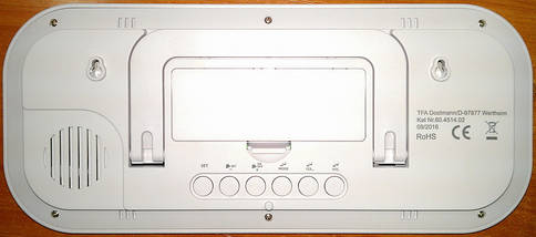 Настільний/настінний цифровий годинник з будильником TFA BimBam (White), фото 4