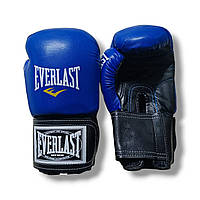 Боксерські рукавички EVERLAST 6 oz шкіра синьо-чорні