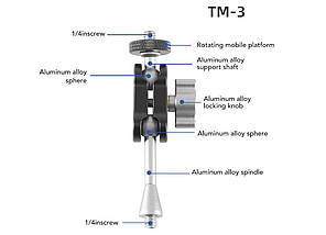 Універсальний Регульований Кронштейн Arm, Затискне Кріплення, Адаптер З Різьбою 1/4 Для Камер Bexin TM3, фото 4