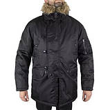 Парка куртка Аляска USA N3B чорна 10181002 Mil-Tec-S, фото 3
