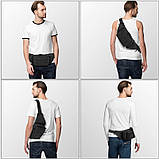 Бананка сумка нагрудна поясна Чорна KT7000002, фото 4