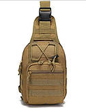 Сумка нагрудна тактична через плече Койот A741, фото 4