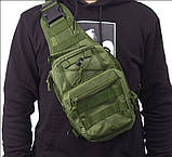 Сумка нагрудна тактична через плече Олива A742, фото 2