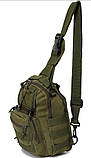 Сумка нагрудна тактична через плече Олива A742, фото 5