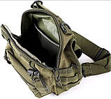 Сумка нагрудна тактична через плече Олива A742, фото 6