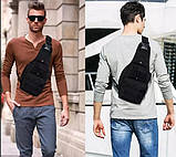 Сумка нагрудна тактична через плече Чорна A743, фото 2