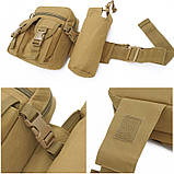 Поясна бананка, тактична сумка з відділенням для пляшки Сірий піксель 3001, фото 8