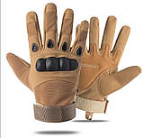 Універсальні захисні повнопалі рукавички Solve із захистом кісточок койот KT7000405 - XL, фото 2