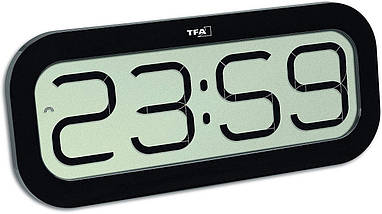 Настільний/настінний цифровий годинник з будильником TFA BimBam (Black), фото 3
