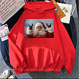 Жіноче тепле худі з прикольним новорічним принтом, фото 9