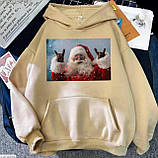 Жіноче тепле худі з прикольним новорічним принтом, фото 5