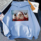 Жіноче тепле худі з прикольним новорічним принтом, фото 4